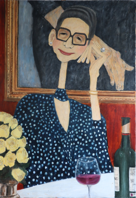 hulda-zumsteg-sitting-next-to-yellow-roses